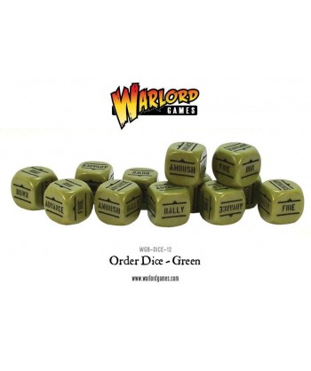 Bolt Action Orders Dice - Green (12)